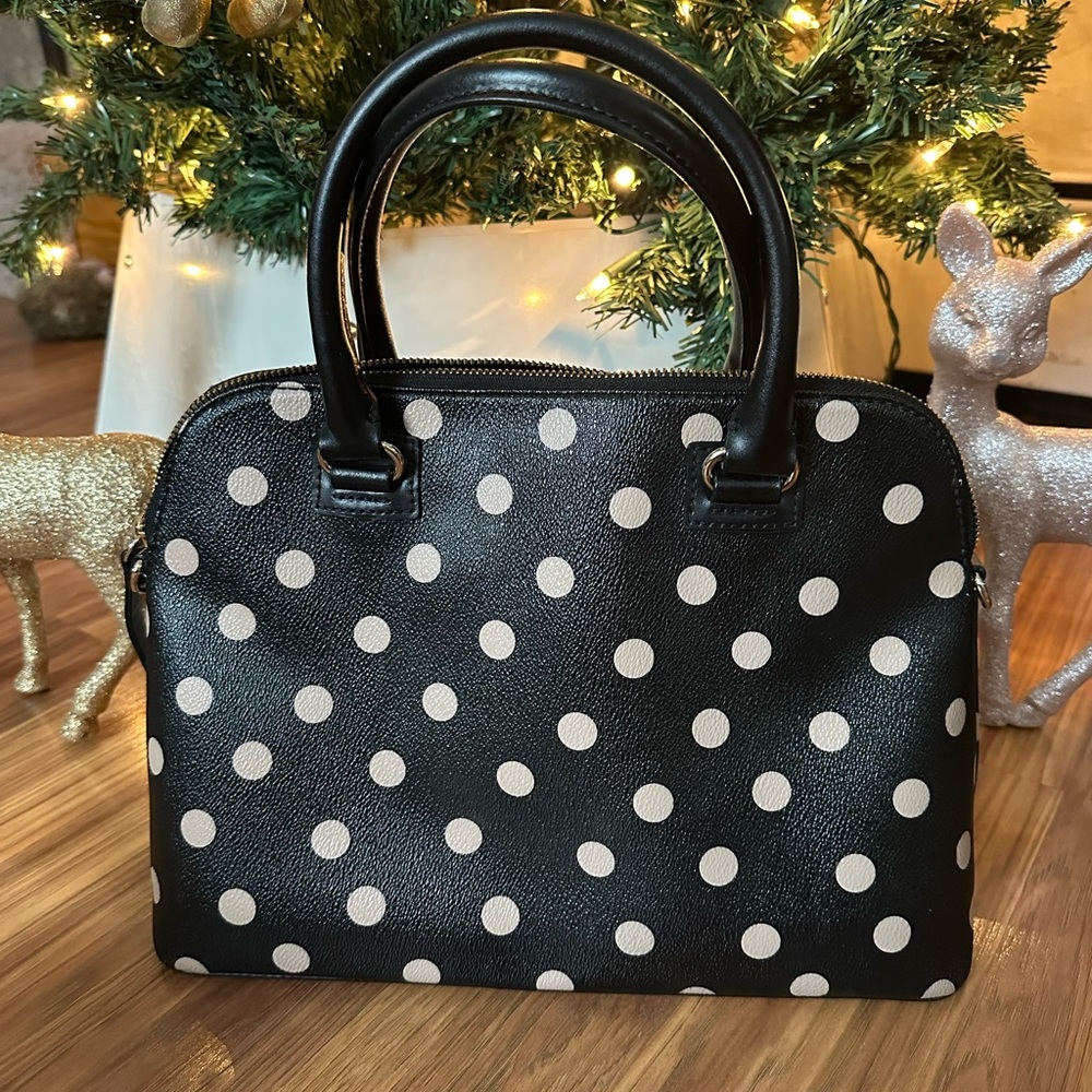Kate Spade Black and White Polka Dot Satchel - Picture 2 of 5